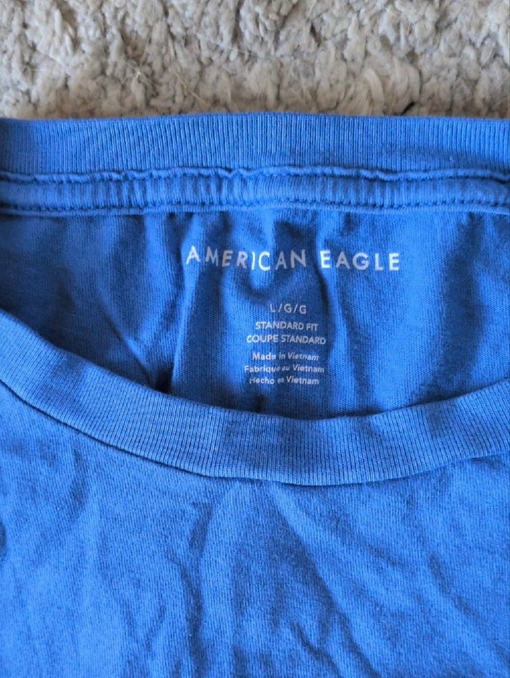 American Eagle Outfitters Blue Crew Neck Short Sleeve Tee - Picture 2 of 2